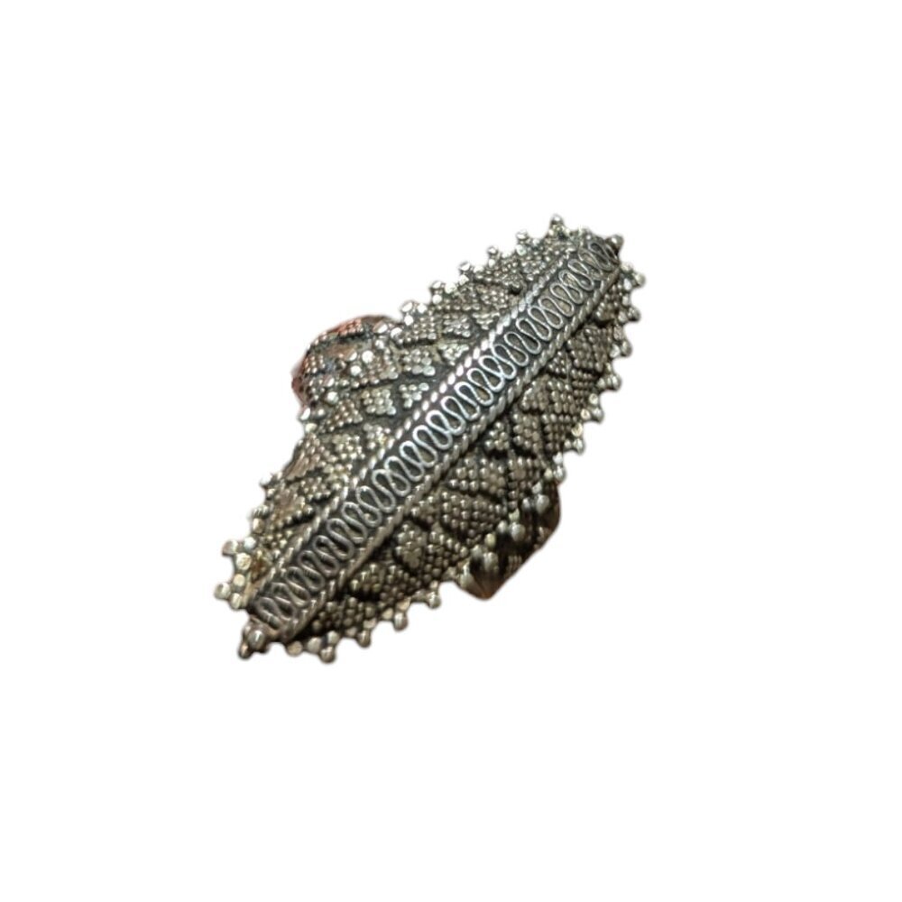 Intricate Filigree Boho Goth Tribal Sterling Silver Ring Witch Oblong Festival 9